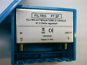 FT 2P Filtro bloccacanale UHF Due celle regolabili Attenuazione 10-12dB per ogni cella